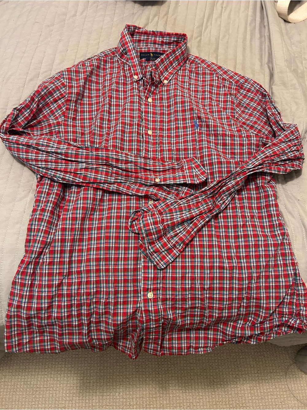 Ralph Lauren Red Plaid Long-Sleeve Button-Down Shirt
